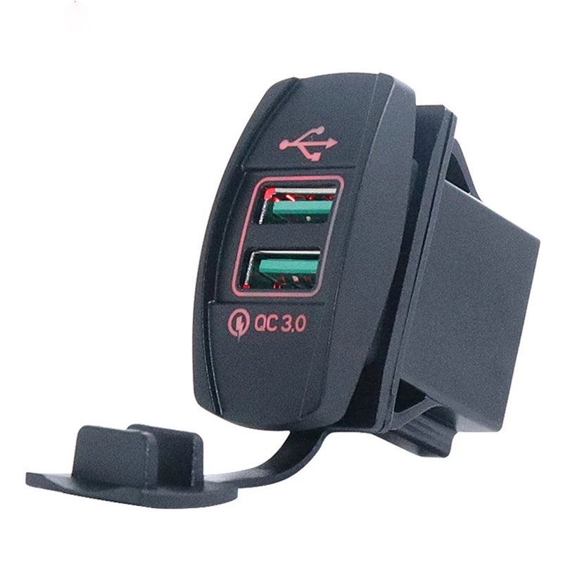 Bluejw 12V/24V Marine Grade QC3.0 Dual USB Car Charger Socket, Waterproof Automobile Charger Adapter for Boat, Truck, RV - Image 5